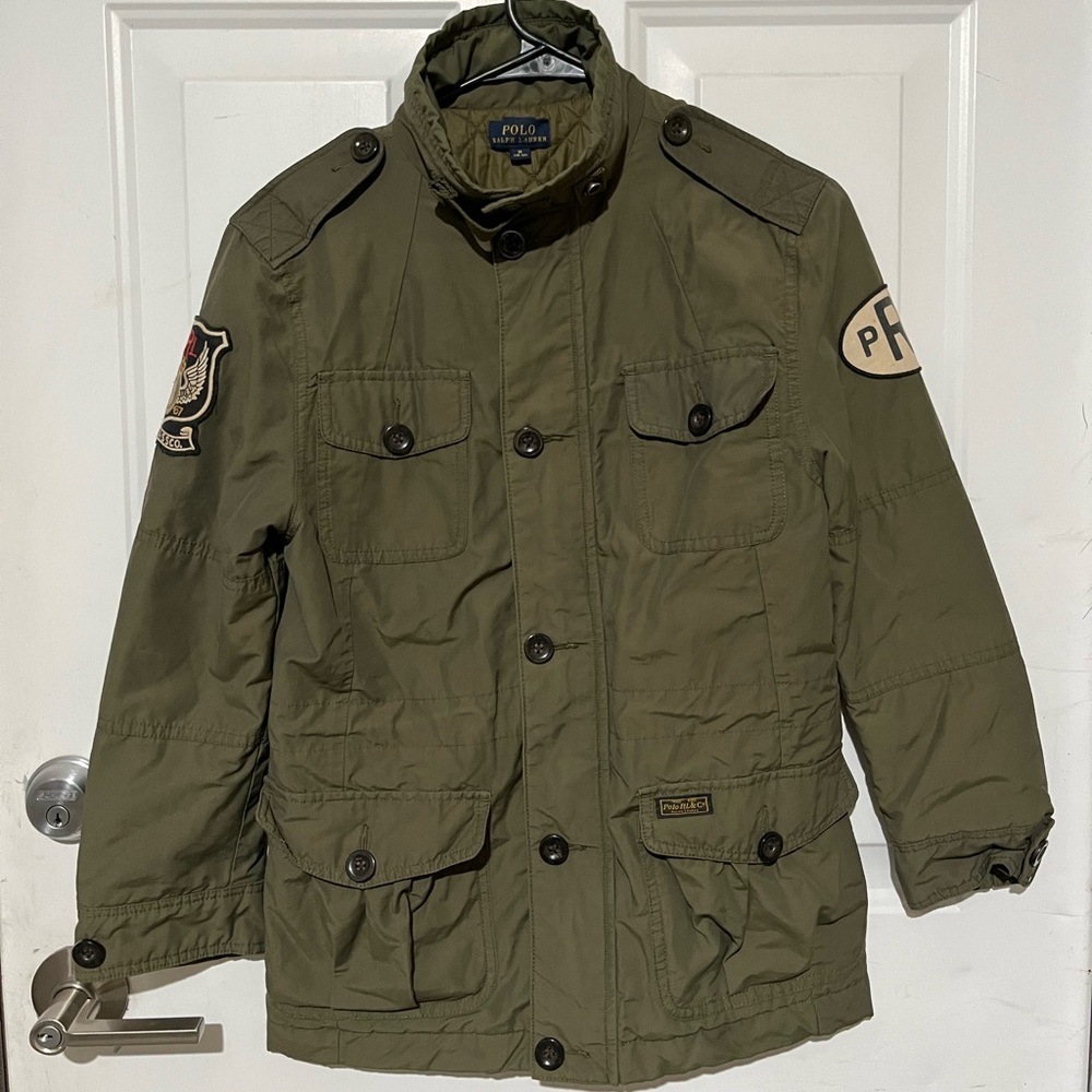Vtg Polo Ralph Lauren Motorcycle Riders Club Snap Button Zipper Youth M Jacket
